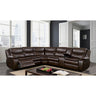 Pollux Transitional Reclining Sectional with Cup Holders & Console - Breathable Leatherette in Brown or Dark Gray - cm6982br-1