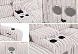 Close-up of FOAK power reclining control panel with ambient lighting accents