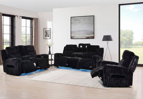Single power reclining armchair with ergonomic headrest and armrest padding
