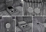 Power reclining loveseat showing built-in LED lighting and plush cushioning