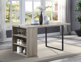 Patwin Compact Dining Table with Built-In Shelves