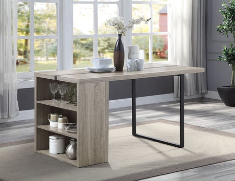 Patwin Compact Dining Table with Built-In Shelves
