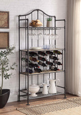 Edina Industrial Kitchen Island & Wine Rack