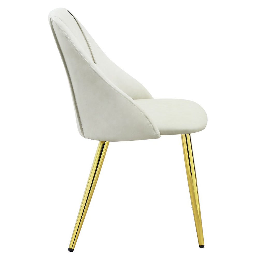Gaines High Gloss Pedestal Dining Table & Side Chairs