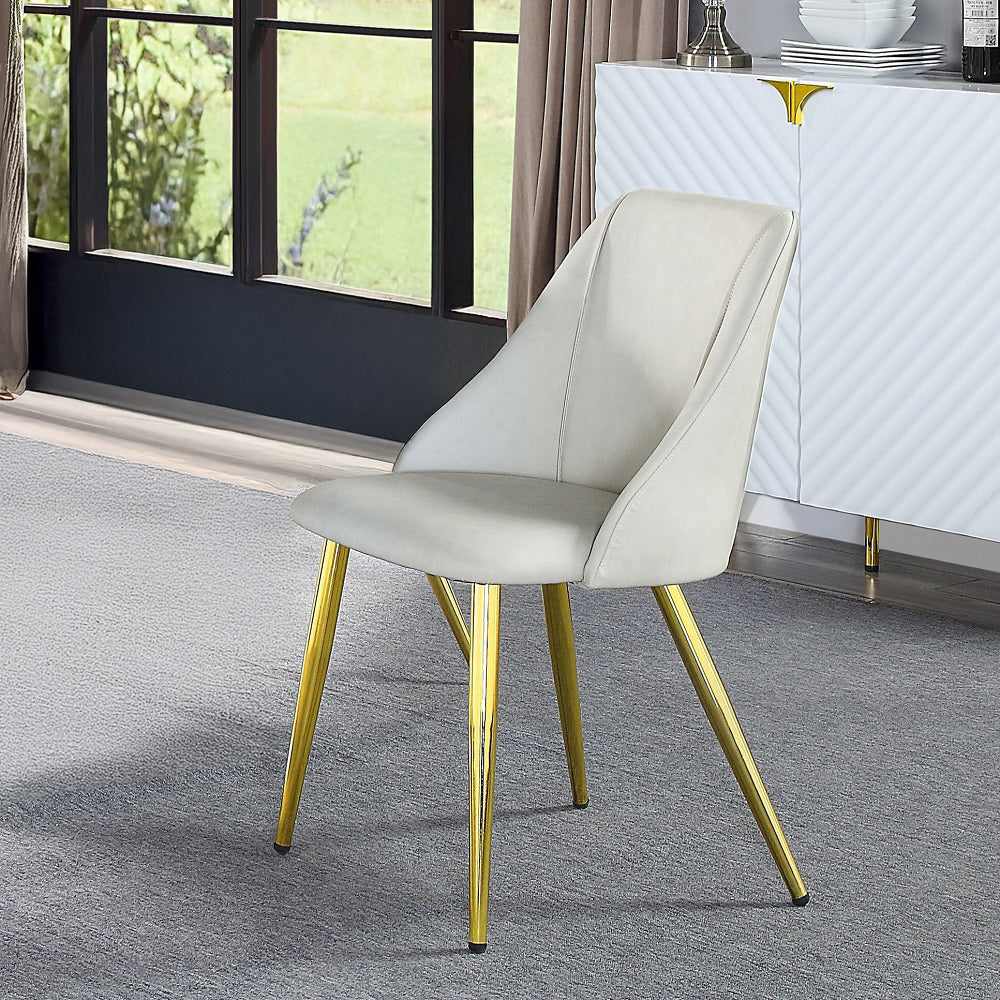 Gaines High Gloss Pedestal Dining Table & Side Chairs