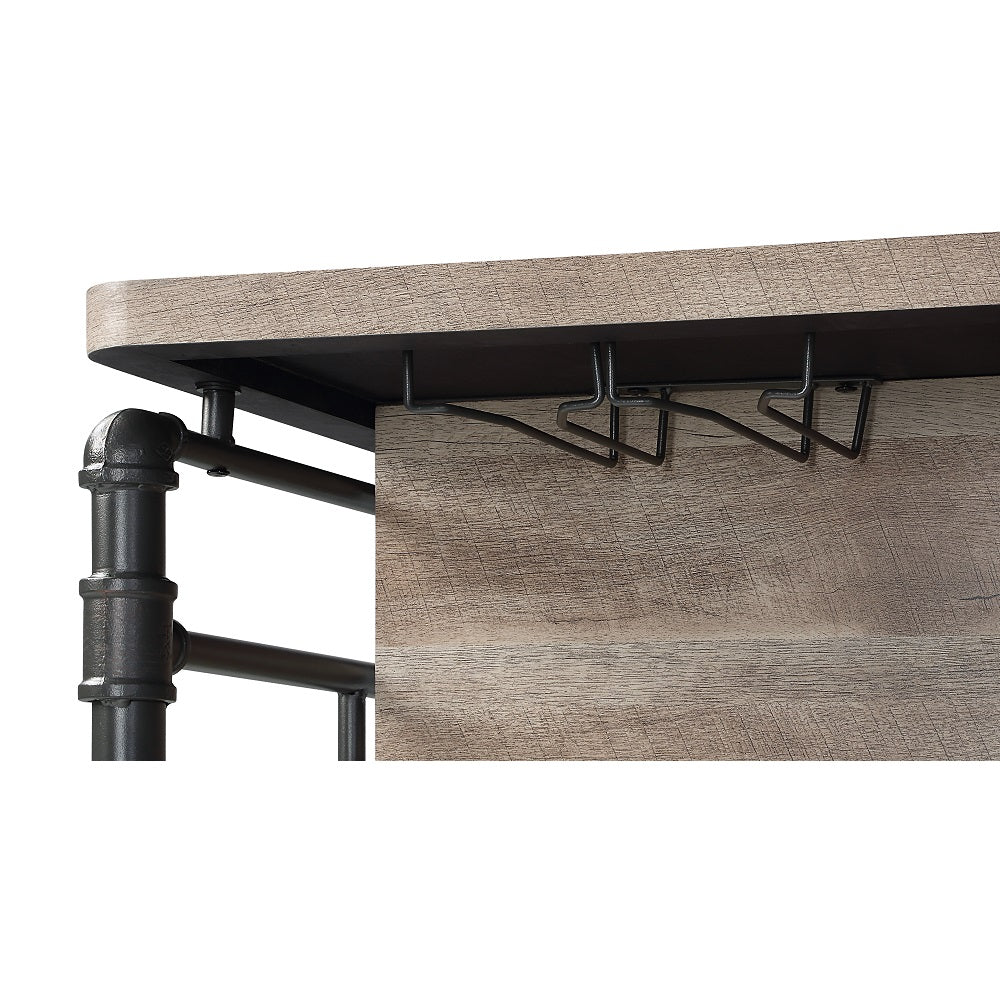 Edina Industrial Kitchen Island & Wine Rack