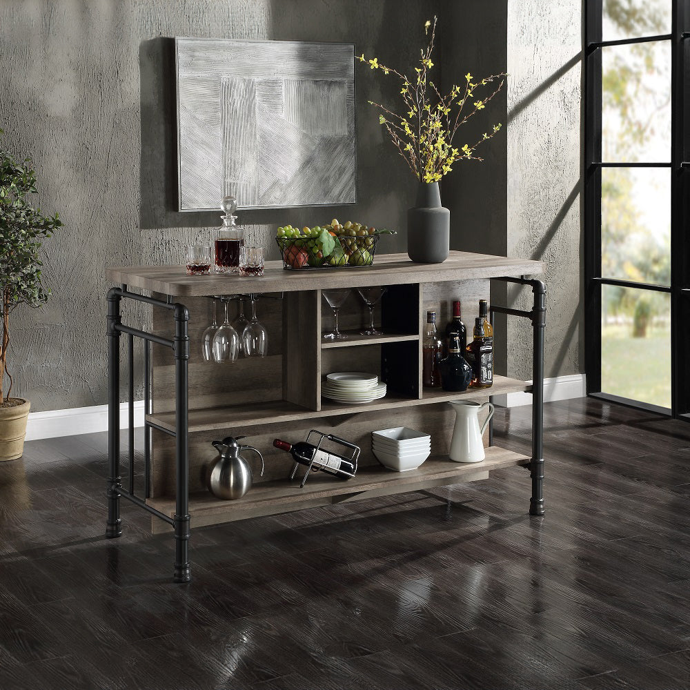 Edina Industrial Kitchen Island & Wine Rack
