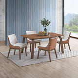 Ginny Walnut Dining Table & Wingback Side Chairs