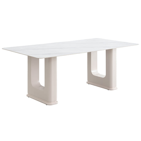 Kalam Ceramic Top Dining Table & Boucle Side Chairs