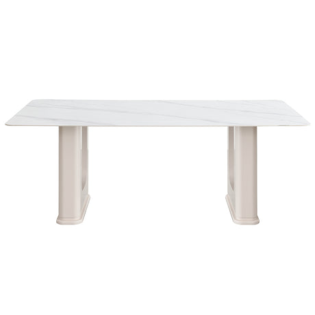 Kalam Ceramic Top Dining Table & Boucle Side Chairs