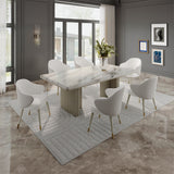 Charity Marble Top Dining Table & Arm Chairs