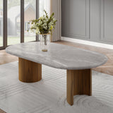 Darcy Oval Marble Dining Table & Arm Chairs