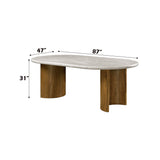 Darcy Oval Marble Dining Table & Arm Chairs