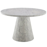 Kacey Round Pedestal Dining Table & Boucle Chairs