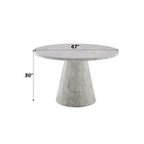 Kacey Round Pedestal Dining Table & Boucle Chairs
