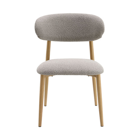 Kacey Round Pedestal Dining Table & Boucle Chairs