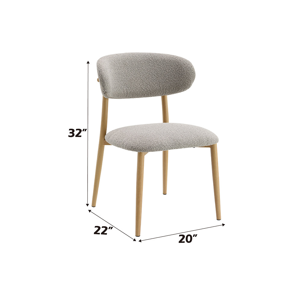 Kacey Round Pedestal Dining Table & Boucle Chairs