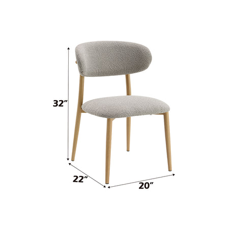 Kacey Round Pedestal Dining Table & Boucle Chairs