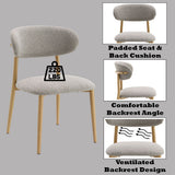 Kacey Round Pedestal Dining Table & Boucle Chairs