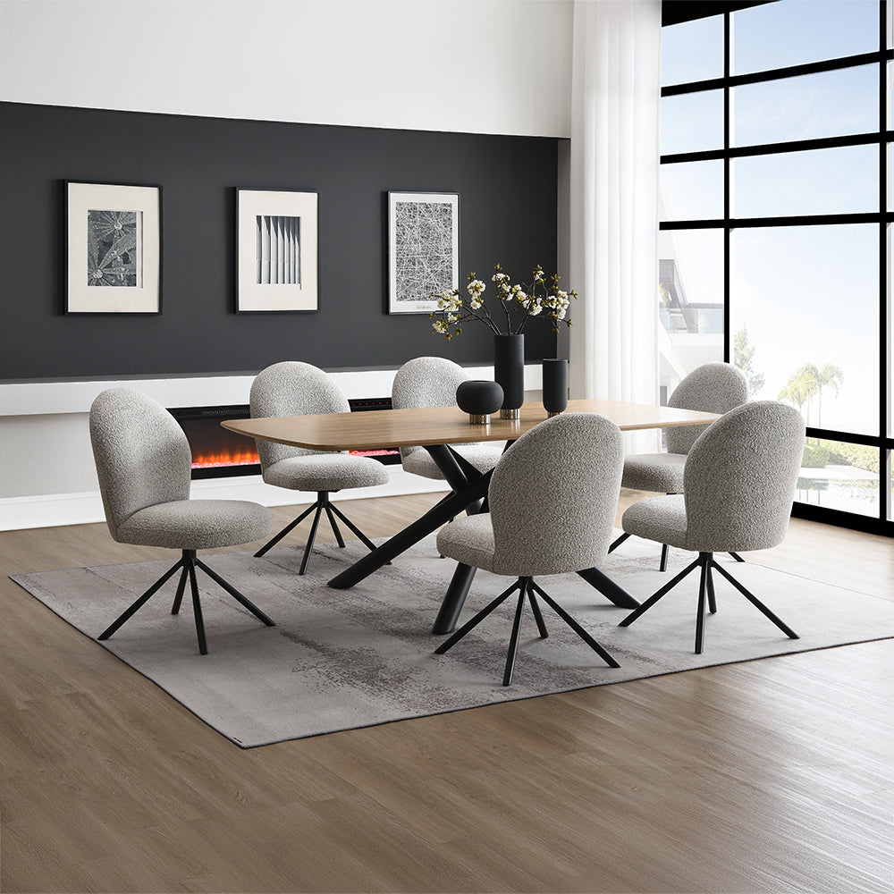 Lawton Dining Table & Swivel Side Chairs
