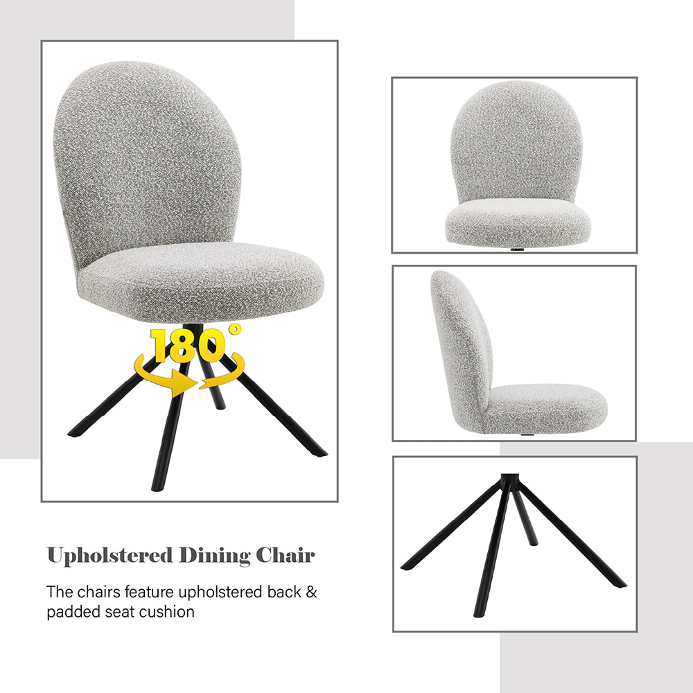 Lawton Dining Table & Swivel Side Chairs