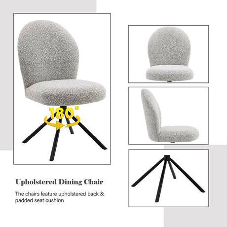 Lawton Dining Table & Swivel Side Chairs