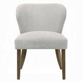 Dillon 7-Piece Dining Set with Natural Marble Table and Gray Chenille Chairs