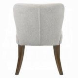 Dillon 7-Piece Dining Set with Natural Marble Table and Gray Chenille Chairs