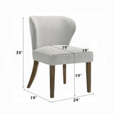 Dillon 7-Piece Dining Set with Natural Marble Table and Gray Chenille Chairs