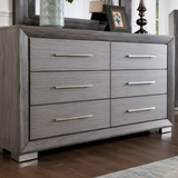 Raiden Queen Bedroom Set with Integrated LED Lighting and USB Charging - Transitional & Brushed Gray Finish