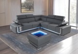 L-shaped multimedia sectional sofa set for home entertainment and smart living