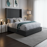 Adam Upholstered Wingback Bed - Queen & King
