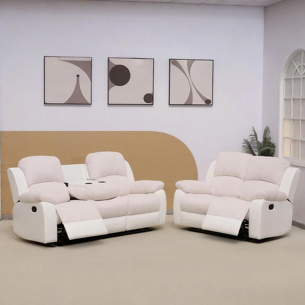 Bloom Love Seat & Sofa Set Recliner with Console Cup Holders