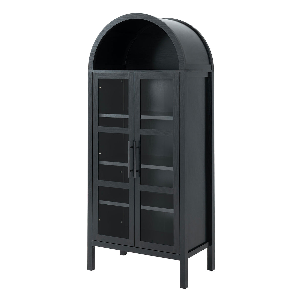Gateshead 72" Arched Display Cabinet with Glass Doors & Adjustable Shelves – view 4