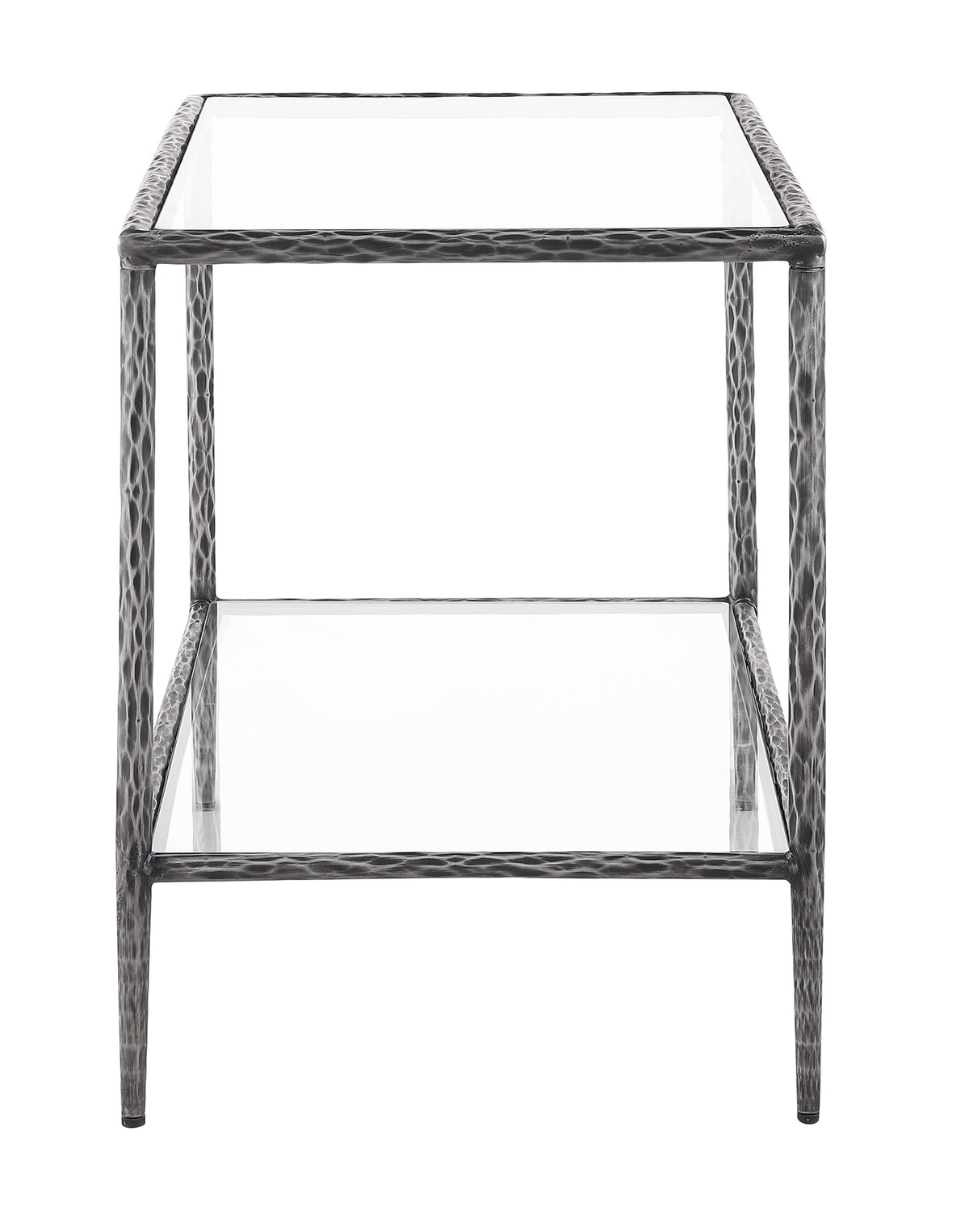 Helma Tempered Glass Coffee & End Table with Forged Metal Base – view 14