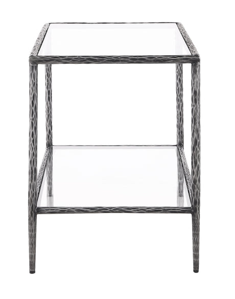 Helma Tempered Glass Coffee & End Table with Forged Metal Base – view 14