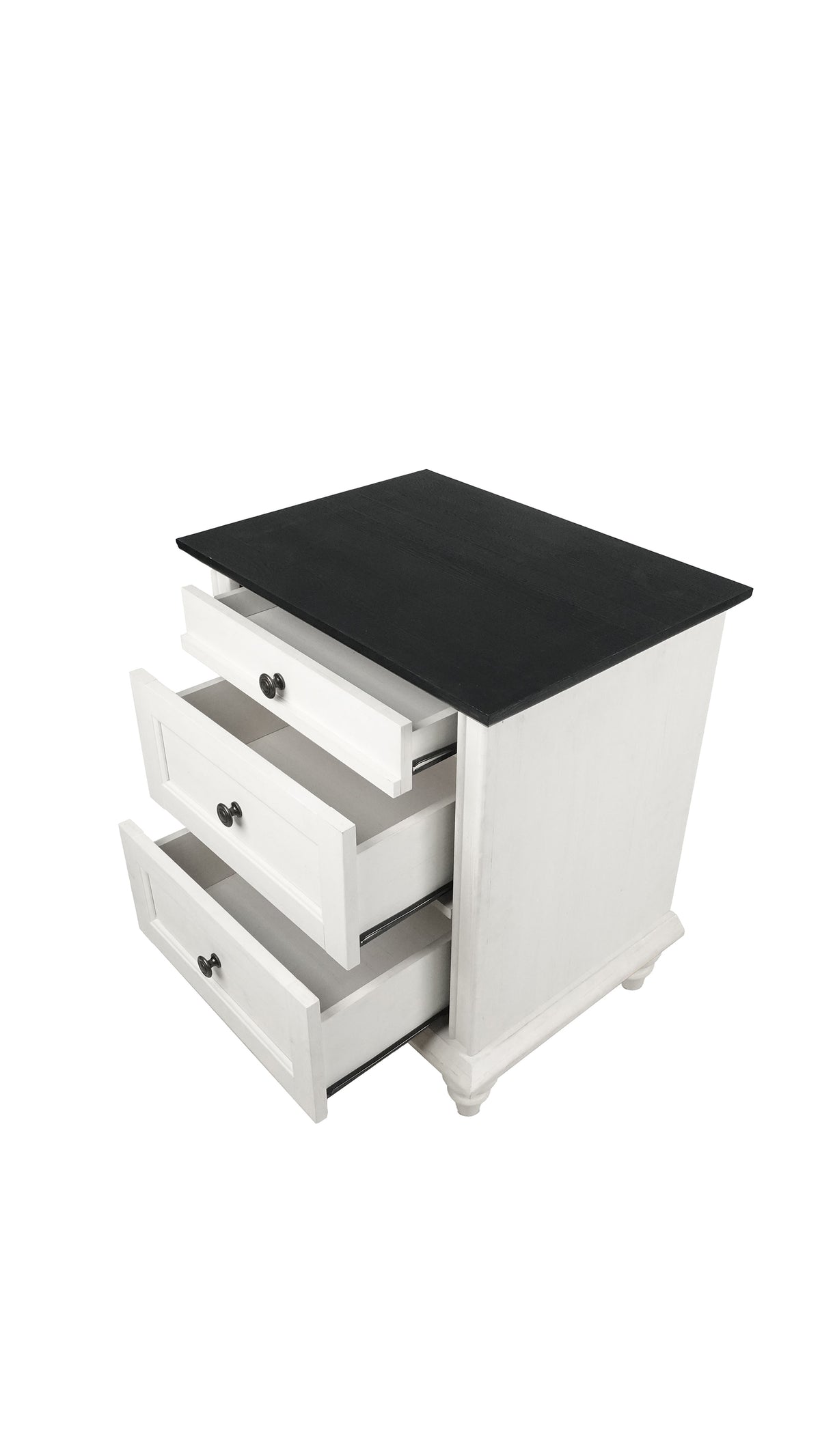 Hyde Traditional 3-Drawer Nightstand with Solid Wood Legs – view 11
