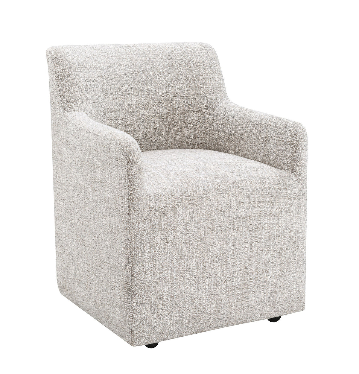 Fico Barrel-Back Upholstered Dining Arm Chair with Casters – view 13