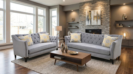 Wilmette Sofa & Loveseat Set in Gray