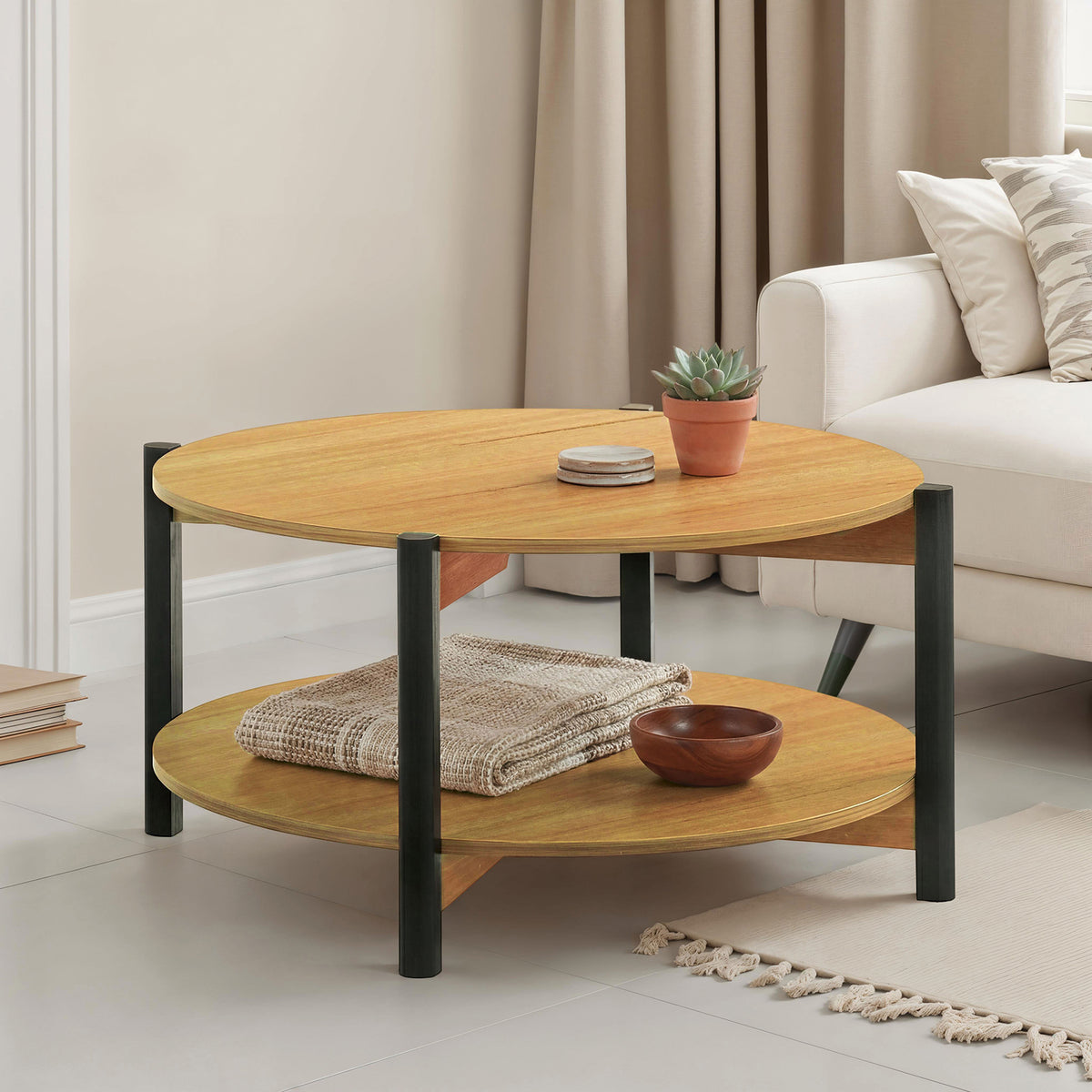 Hyde Transitional Coffee & End Tables - Round Coffee Table