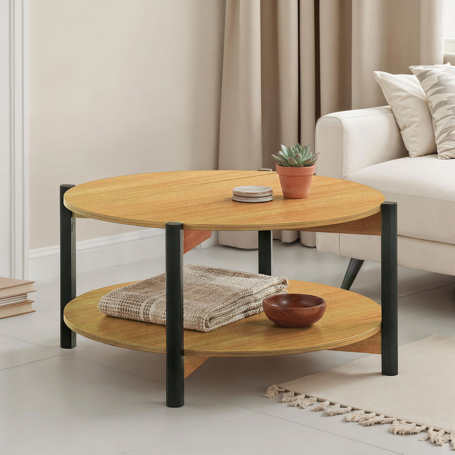 Hyde Transitional Coffee & End Tables - Round Coffee Table, Round End Table or Storage Coffee Table