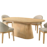 Tottenham Contemporary Dining Collection - Round Cone Pedestal, 84" Rectangular or 88" Oval Table & Upholstered Chairs in Black or Oak