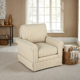 Peggy Skirted Swivel Accent Chair - Brown