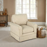 Peggy Skirted Swivel Accent Chair - Brown