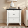 Hyde Traditional 3-Drawer Nightstand with Solid Wood Legs - White/Black