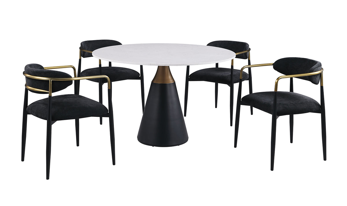 Hobro Round Stone-Top Game & Dining Table Set – view 8