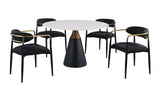 Hobro Round Stone-Top Game & Dining Table Set – view 8