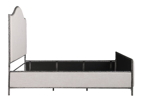 Vilna Contemporary Forged Steel Upholstered Bed & Bench – view 11