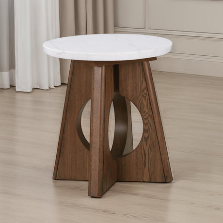 Lemvig Organic Modern Genuine Marble Coffee & End Table - End Table