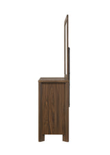 Hayward Mid-Century Modern Bedroom Collection - LED Channeled Headboard Bed, Dresser, Chest & USB Nightstand in Walnut